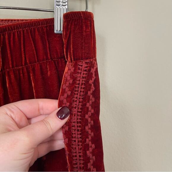 Johnny Was Aurora Velvet Casual Pants in Rust Orange S - Picture 6 of 8